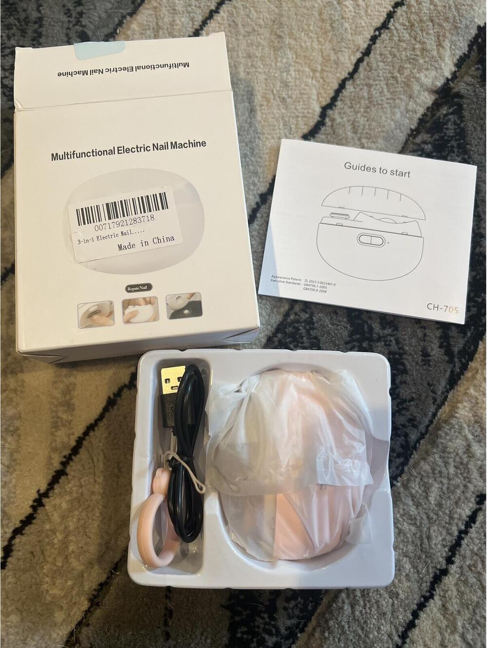 Multifunctional Electric Nail Machine with USB Charging - Pink